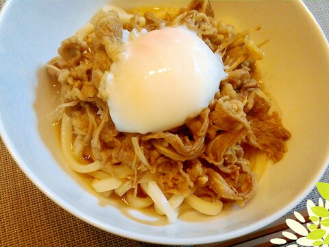 昆布つゆで簡単冷たい肉うどん